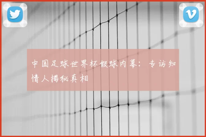 中国足球世界杯假球内幕:专访知情人揭秘真相